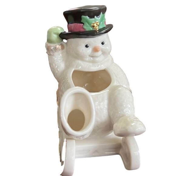 LENOX‎ THE SNOWMAN CREAMER & SUGAR FINE PORCELAIN SET - Picture 1 of 6